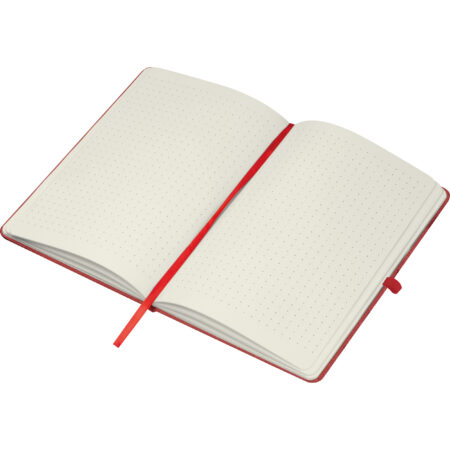 Alternative view of Notatnik z papieru z recyklingu w kropki A5 – czerwony