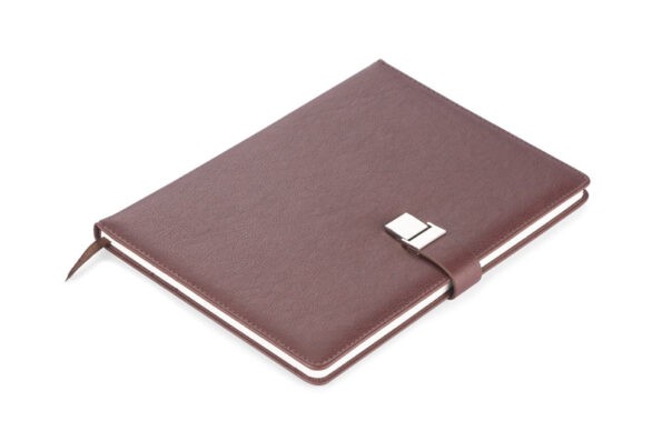 Elegancki notes B5 w kropki – brązowy