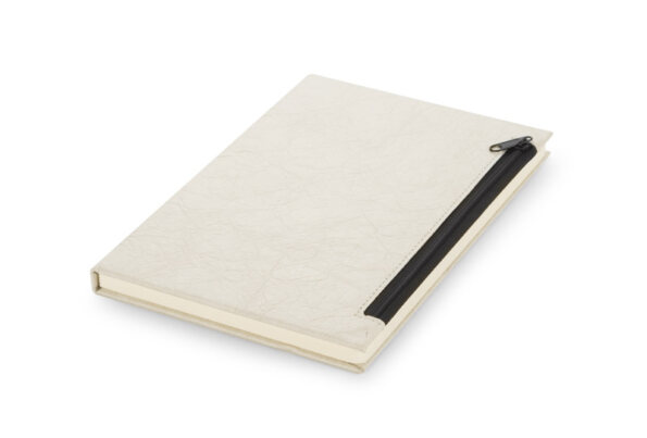 Notes A5 z papieru z kieszenią na zamek PERO - jasnoszary
