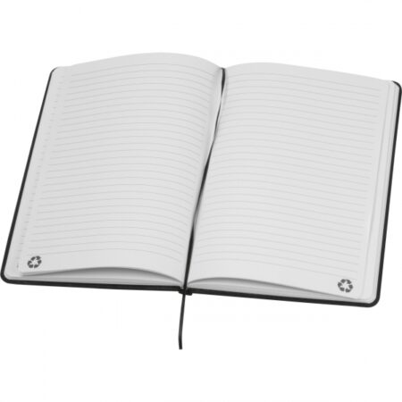 Notes A5 w linie z materiałów z recyklingu – czarny