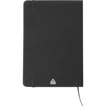 Notes A5 w linie z materiałów z recyklingu – czarny