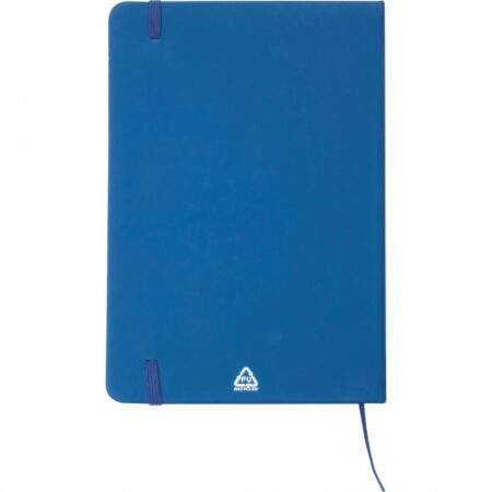 Niebieski notatnik A5 w linie z materiałów z recyklingu